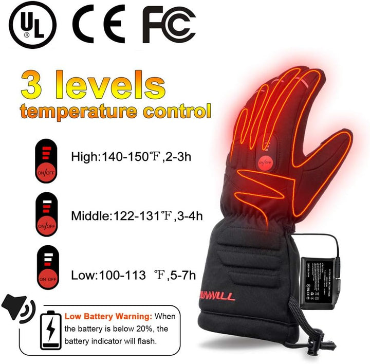 Sun Will beheizte Handschuhe Fahrradhandschuhe 7,4V 2200mAh wiederaufladbare Motorradhandschuhe elek