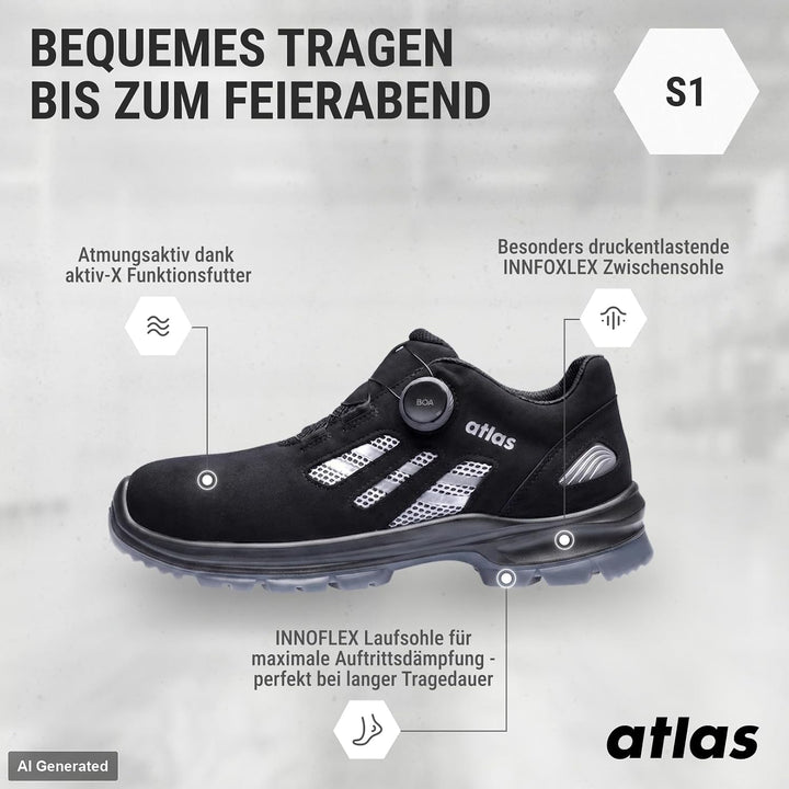 Atlas Flash 3200 BOA® | ESD - EN ISO 20345 S1 SRC - Gr. 36-49 44 EU Mehrfarbig, 44 EU Mehrfarbig
