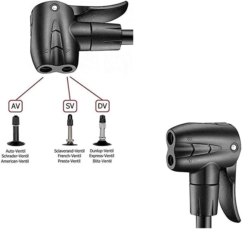 P4B | Luftpumpe in Titanium mit rundem Manometer | Fahrradpumpe für alle Ventile - Dunlop Ventil, Fr