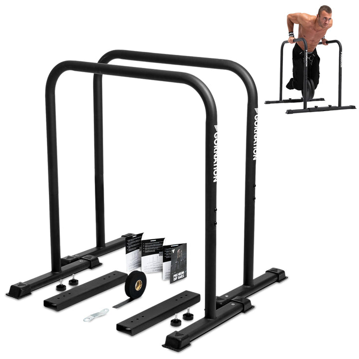 GORNATION Premium Dip Barren, Dip Stange, Verstellbares Calisthenics & Fitness Trainingsgerät mit ru