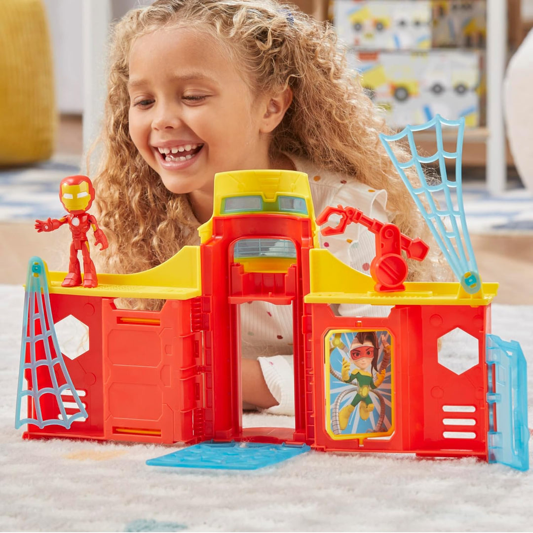 Hasbro Marvel Spidey und Seine Super-Freunde Iron Mans Turm, Spielset mit Iron Man Action-Figur, Sic