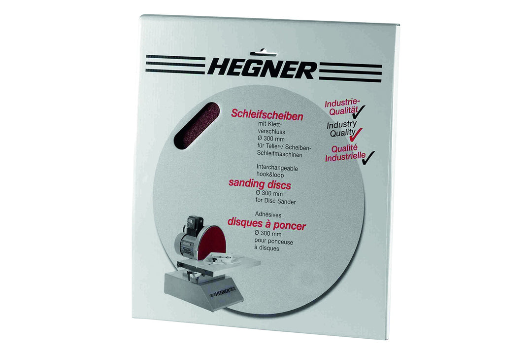 Hegner Schleifscheiben für Holz, D. 300 mm mit Klettverschluss, Korn 60 für HSM 300 / WSM 300 / HSM