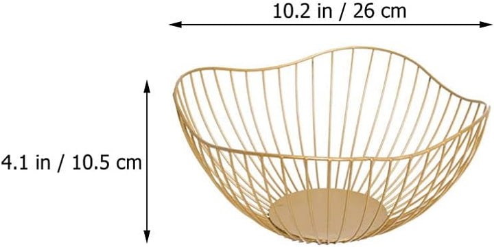 BESTonZON Kischkorb Obstkorb Metall Obstschale 2 Stücke Eisen Kunst Korb Golden Gemüsekorb Arbeitspl