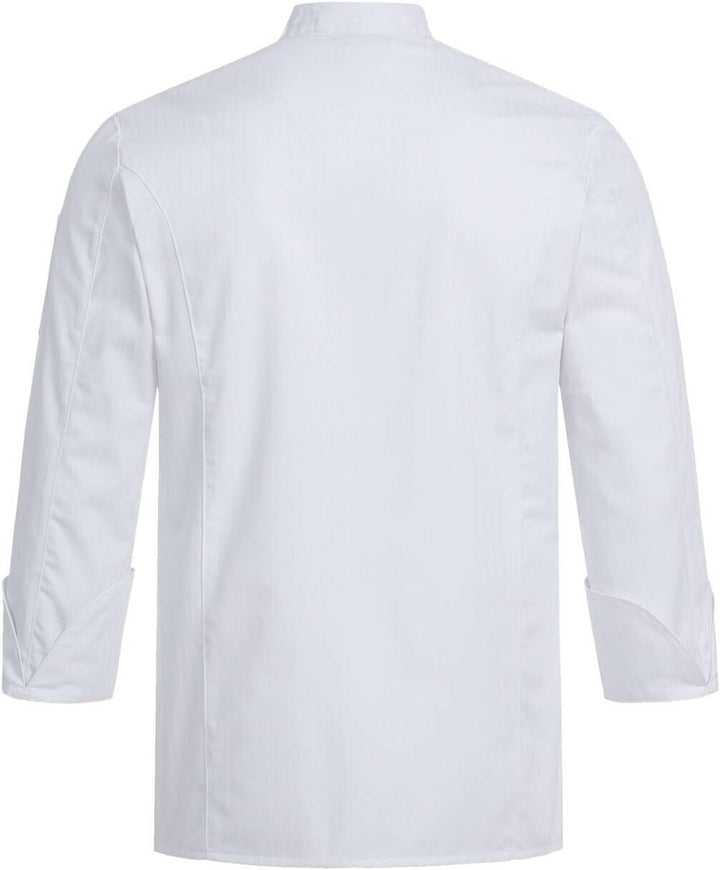 Greiff Grösse L gastro moda Herren Cuisine Premium Kochjacke Regular Fit Weiss mit Satinstreifen Mod