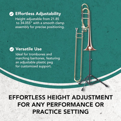 K&M 149/9 Posaunen- und Basstrompetenständer Schwarz - Faltbare Konstruktion - Höhe bis 86,5 cm flex