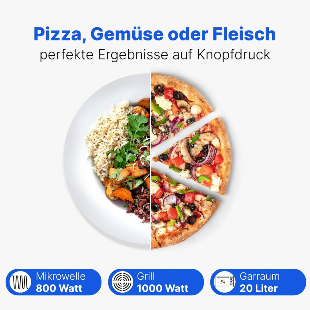 Bomann Einbaumikrowelle mit Grill | 60cm | 800W Mikrowelle | 1000W Grill | inkl. Grillrost und Dreht