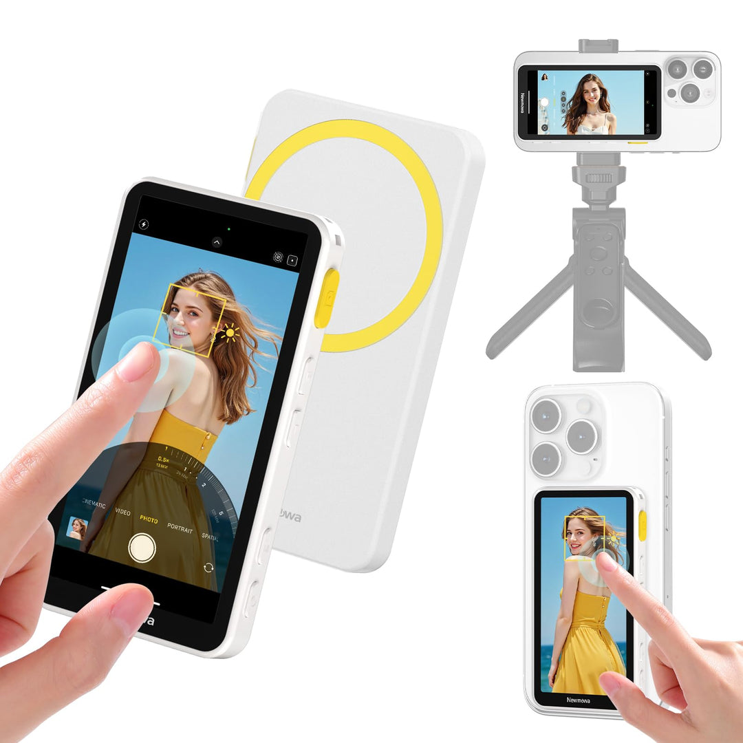 Newmowa Magnetischer Telefon Vlog Selfie Touchscreen Monitor mit Zoom,1080P Wireless Aufnahme,Telefo