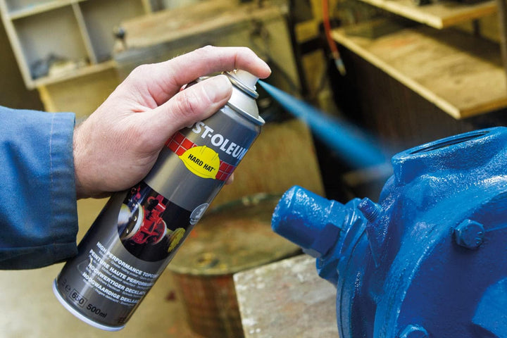 Rust-Oleum HARD HAT Decklack - Hochleistungsfähiger Industrielack-Spray zur Verwendung auf Metall, H
