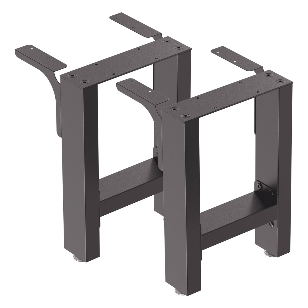 Wiltec Bankkufen aus Stahl 2er Set Vierkantrohren 40x43 cm schwarz pulverbeschichtet Bankgestell Ban