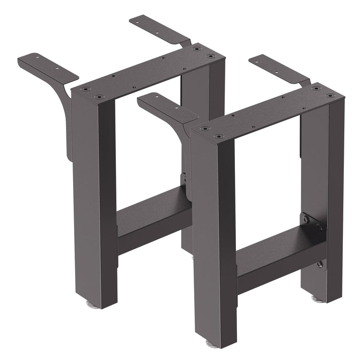 Wiltec Bankkufen aus Stahl 2er Set Vierkantrohren 40x43 cm schwarz pulverbeschichtet Bankgestell Ban