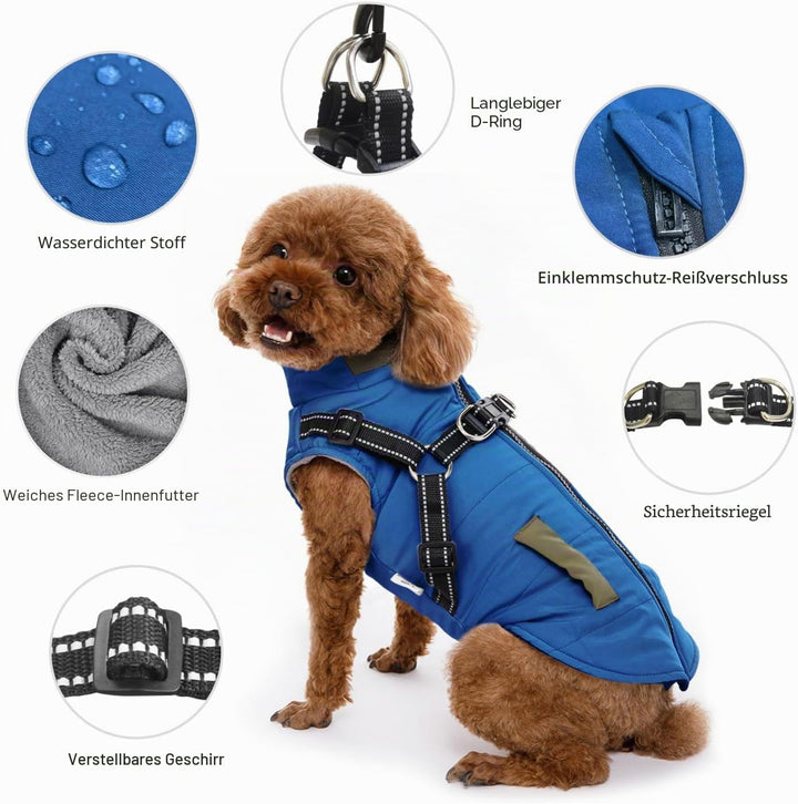 Hunde Winterjacken,Warme Hundemäntel Reflektierend Hundekleidung wasserdichte Welpenweste für kaltes
