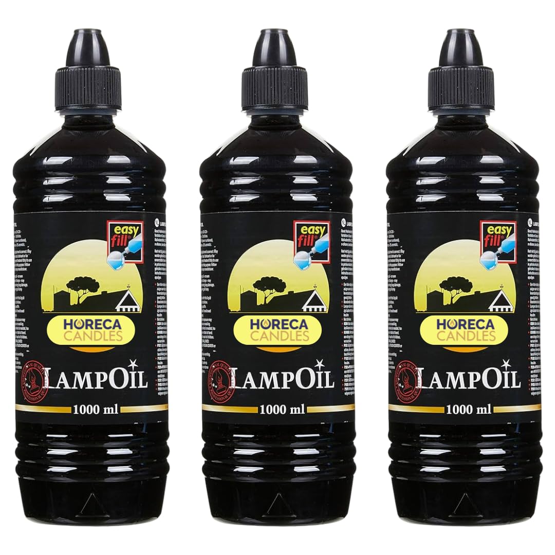 HORECA CANDLES Flüssigwachs - 3x1L, 99% Paraffine Lampenöl, Rauch- und Geruchsfrei, Ideal für Kerzen
