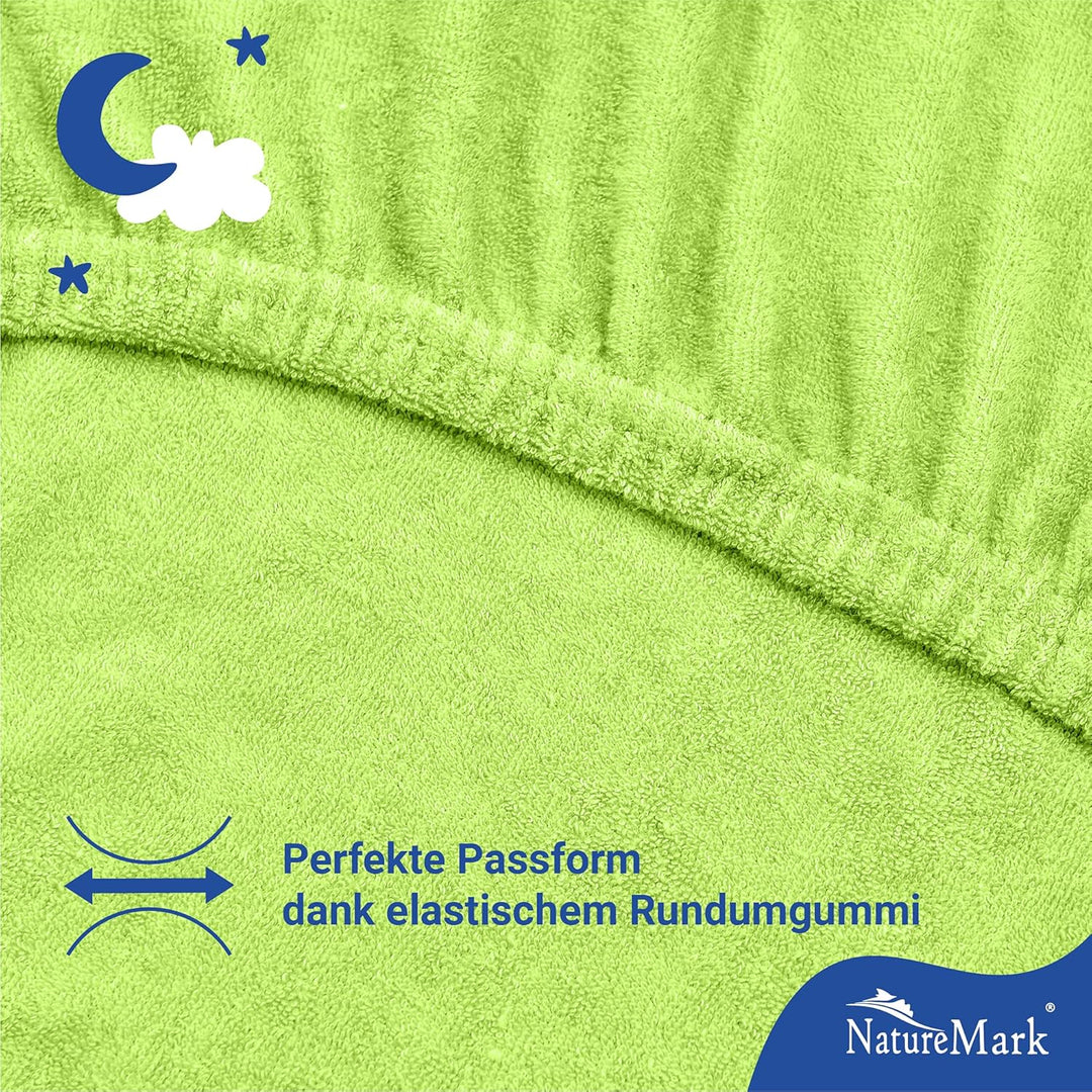 NatureMark 2er Pack Kinder Spannbettlaken – Superweiches Frottee, Hautfreundlich & Pflegeleicht – Pe