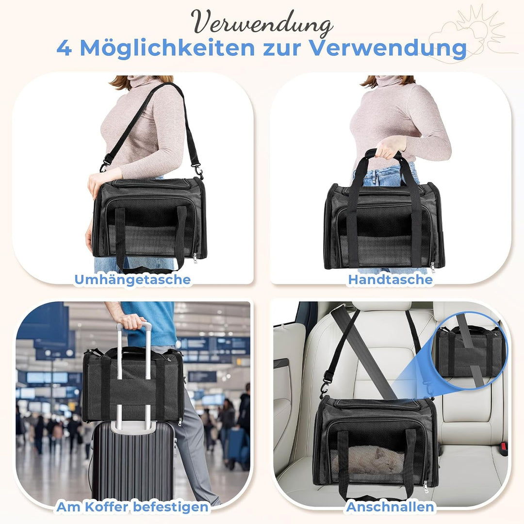 Transporttasche für Katze Hund, Hundetransportbox | Faltbare Katzentransportbox,5kg Katzen Hunde Tra