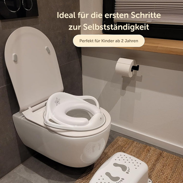 Little Star Gepolsterter Kinder Toilettensitz mit Griffen – Weicher WC Sitz Aufsatz mit abnehmbarem