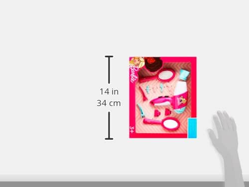 Theo Klein 5790 Barbie Frisier-Set I Zubehör und Accessoires im Barbie-Look I Inkl. Kinder-Föhn mit