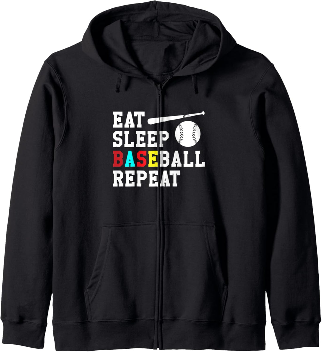 Essen-Schlafen-Baseball-Wiederholung Kapuzenjacke