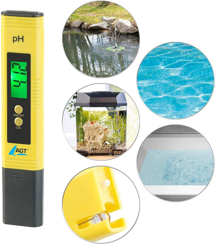 AGT Messgerät: Digitales pH-Wert-Testgerät mit ATC-Funktion & LCD-Display, pH 0-14 (Wert Tester, Mes