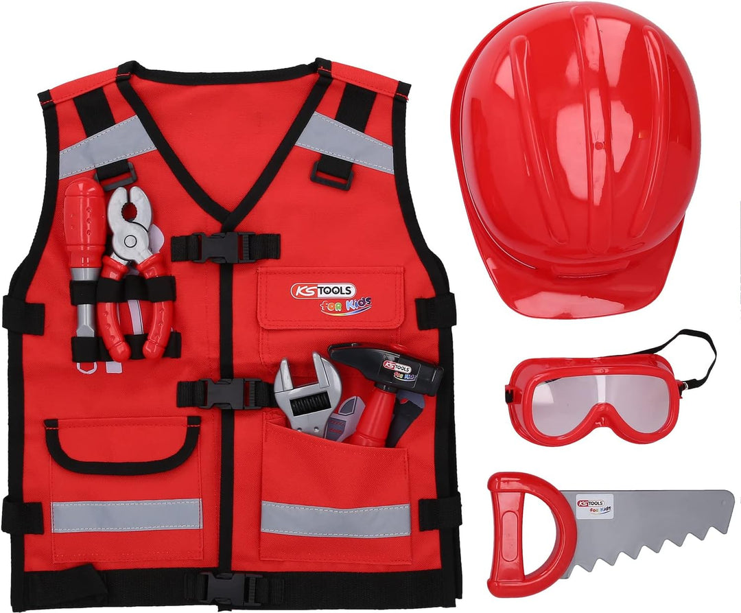 KS Tools for Kids 100200 Werkzeug-Weste für Kinder mit Sortiment | 9-tlg.