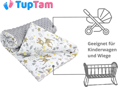 TupTam 2er Set Baby Decken Einschlagdecke 85x85 cm für Autositz Babyschale Babydecke Wiegendecke Min