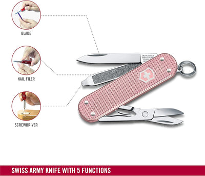 Victorinox, Schweizer Taschenmesser, Classic SD, Multitool, 5 Funktionen, Klinge, klein, Nagelfeile,