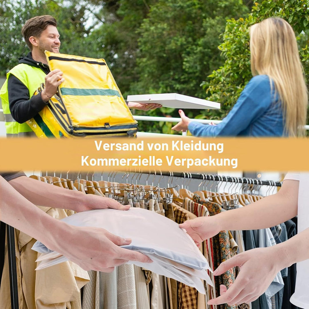 Svaldo Kleiderverpackungstaschen für Versand, 100 Stück, 25,4 x 33 cm, mattiert, mit Reissverschluss