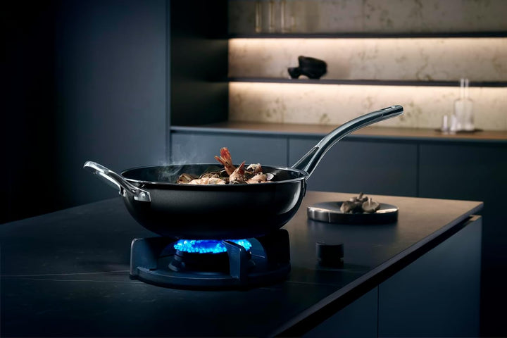 WMF Fusiontec Mineral Wokpfanne Induktion 28 cm, Wok, High-Tech Keramik, backofenfest, kratzfest, sc