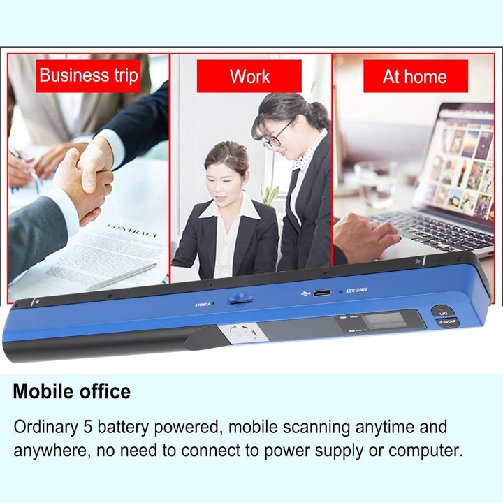 Elprico Tragbarer Scanner, Handheld-A4-Dokumentenscanner mit 900 DPI Auflösung, JPEG- und PDF-Modi,