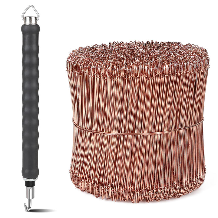 CPROSP Rödeldraht Verkupfertem(1000 Stk) mit Draht Driller, Set aus Betonbindedraht 140mm und Rödelz