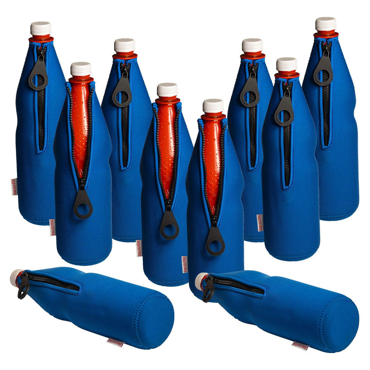 Flaschenkühler 0,7-1,0L für Glas- &amp; PET Flaschen, Neopren, Getränkekühler, (blau, 10) Blau 10, Blau