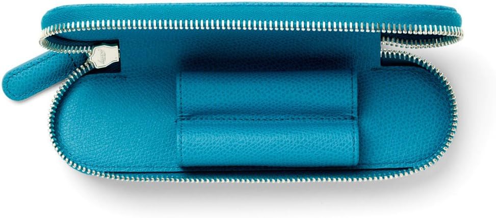Graf von Faber-Castell 118674 Epsom Reissverschluss-Etui für 2 Schreibgeräte Gulf Blau 1 Stück (1er