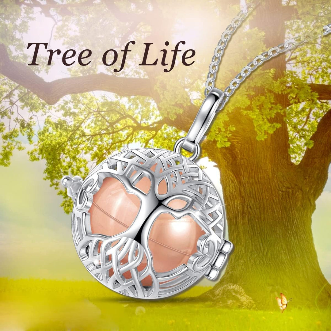 EUDORA Harmony Ball Asche Urnen Kette für Damen, Einäscherung Schmuck Silber Verkupfert Memorial Urn