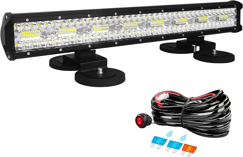 Willpower 23 Zoll 58CM 480W Led Arbeitsscheinwerfer Bar + Magnet Halterungen + Kabelbaum Led Scheinw