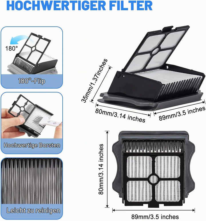 7 Stück Zubehörset für Tineco Floor One S5/S5 Pro/S5 Pro 2/S5, Zubehör Set mit Ersatzbürsten und Fil