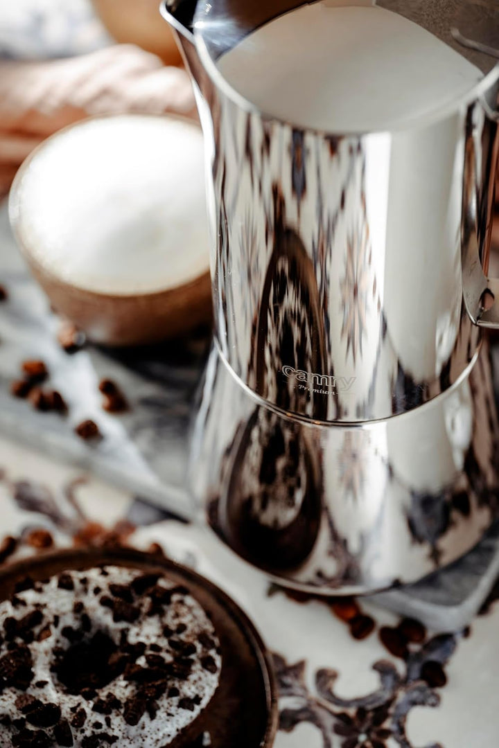 CAMRY - Klassischer Espressokocher aus Edelstahl 500 ml - Induktionsfähiger Mokkakanne für alle Arte