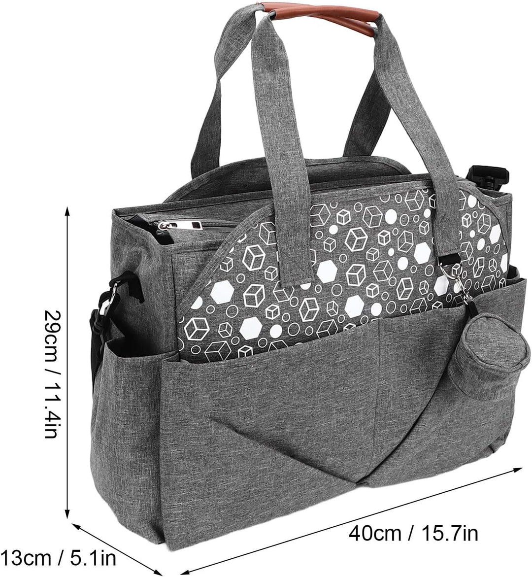 Wickeltasche Multi Pockets Grau Tragbare Windel Tote Caddy Organizer, Reissverschluss Large Size mit