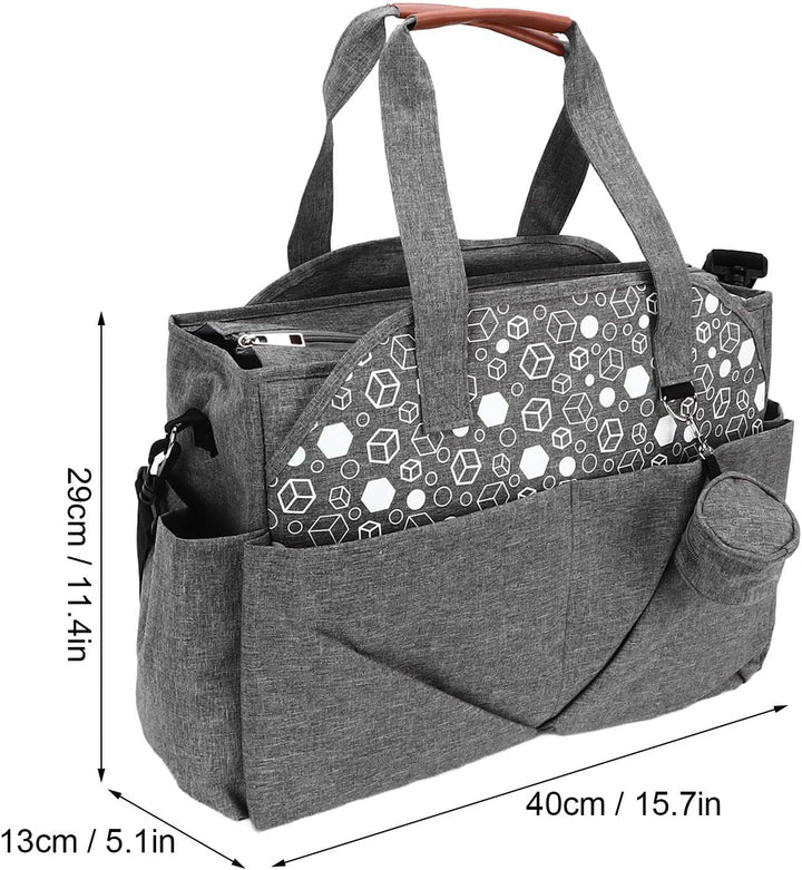 Wickeltasche Multi Pockets Grau Tragbare Windel Tote Caddy Organizer, Reissverschluss Large Size mit