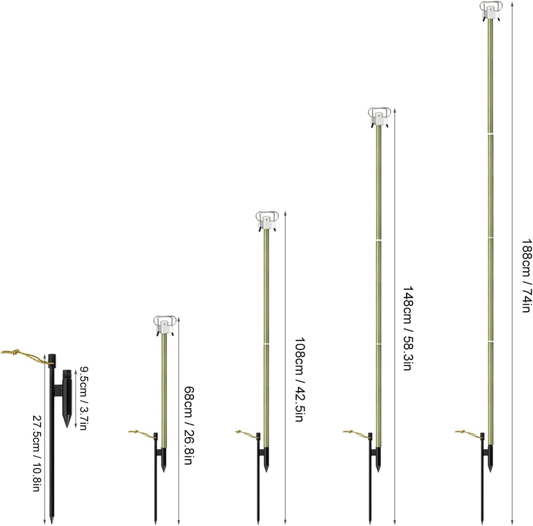 lyrlody Klappbarer Campinglampenmast, Aluminiumlegierung Campinglaternenständer, Klappbarer Lichtstä