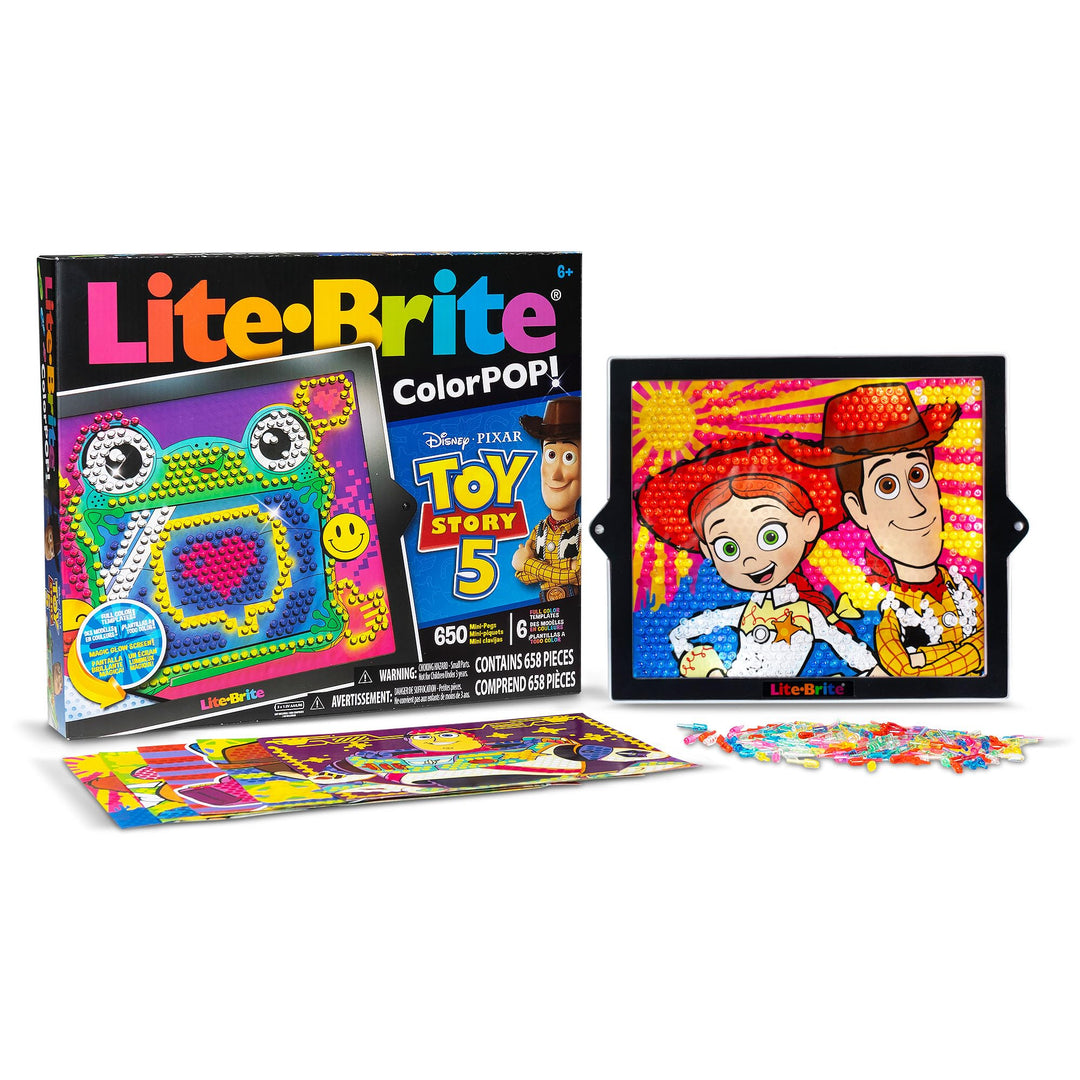 Basic Fun Lite Brite ColorPOP Toy Story 5 Light Up Kunstset mit 650 Mini-Stiften HD-Bildschirm und F