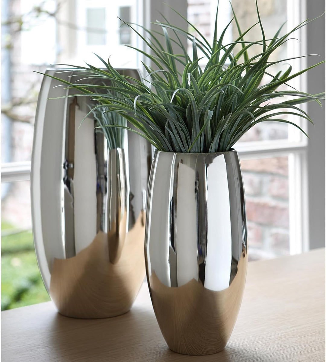 Fink Africa/Vase,vernickelt/H.40cmD.21cm
