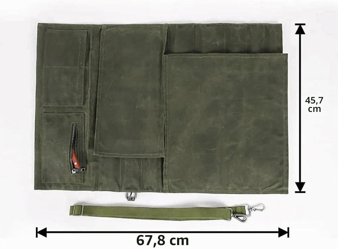 HJSSAA Messertasche,Profi Kochmesser Koffer,Messertasche Kochmesser mit 11 Schlitzen,Grosse Kochmess
