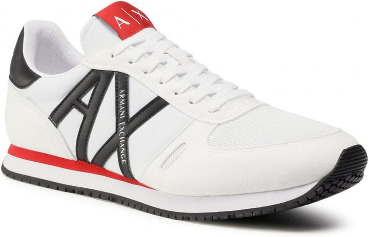 Armani Exchange Herren Rio Side Logo Sneaker 39.5 EU Op White Black, 39.5 EU Op White Black
