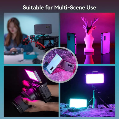 SMALLRIG Led Videoleuchte RGB, Leichtes Fotolicht mit Integriertem LCD-Display, 2500K–8000K, CRI 96,