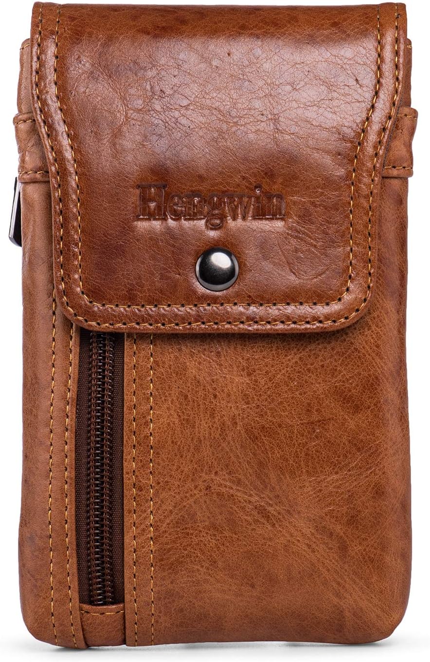 Hengwin Leder Handy Gürteltasche Herren für iPhone 15 14 13 12 11 Pro Max, Handyhalterung Gürtel Han