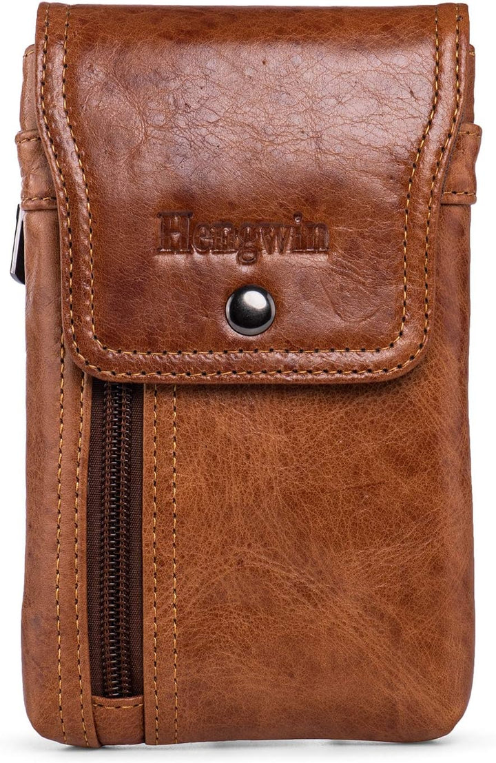 Hengwin Leder Handy Gürteltasche Herren für iPhone 15 14 13 12 11 Pro Max, Handyhalterung Gürtel Han