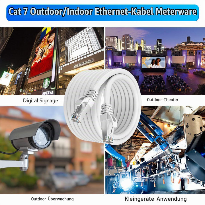 Soibke Cat 7 Lan Kabel 30m, Weiss 10Gbps 600MHz Netzwerkkabel Geschirmt S/FTP Ethernet Kabel Hochges