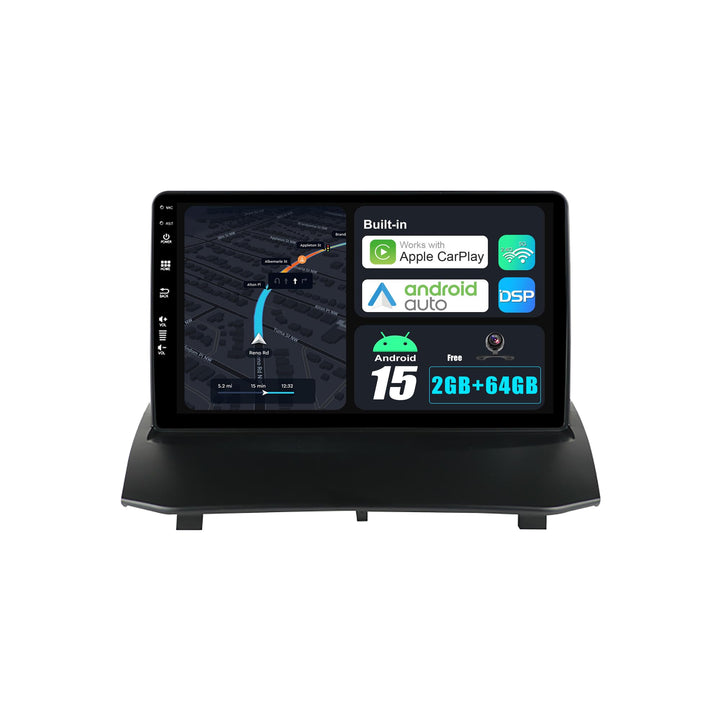 Android 15 IPS Autoradio Passt für Ford Fiesta (2008-2019) - Eingebautes CarPlay Android Auto - Rück