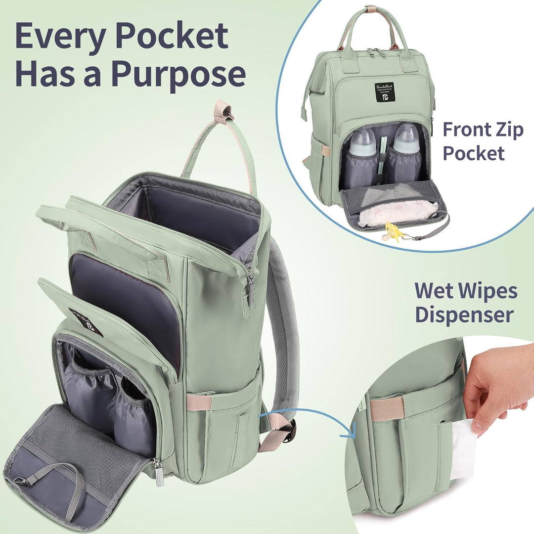 Pomelo Best Baby Wickelrucksack macaron Wickeltasche Rucksack mit wasserdicht Wickelunterlage Grosse