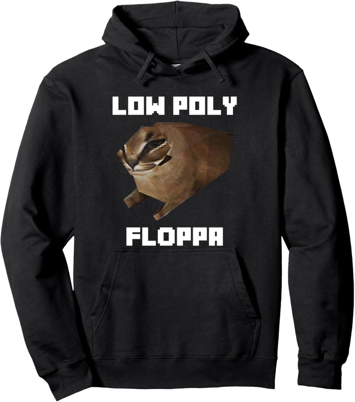 Low Poly Floppa Meme Big Floppa Meme Cat Pullover Hoodie