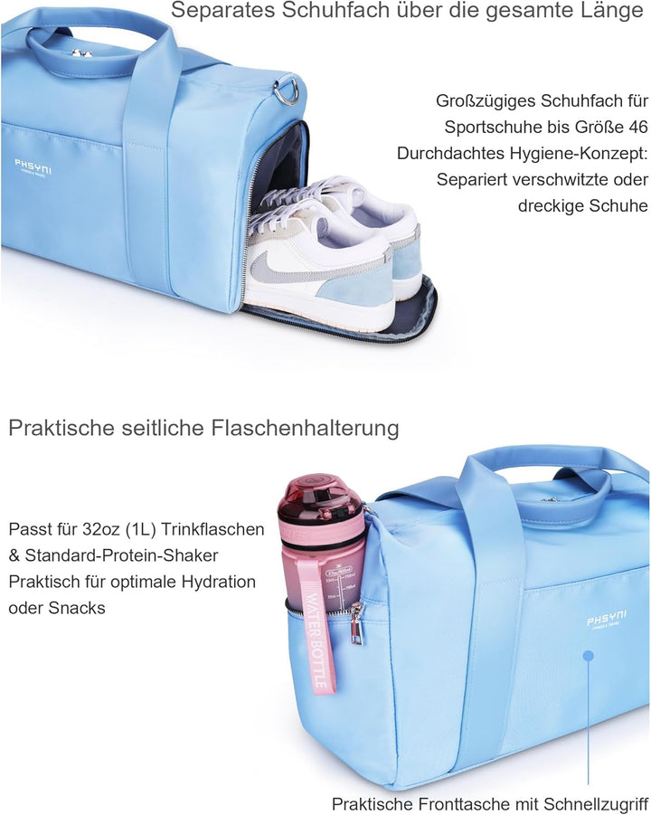 Sporttasche Reisetasche für Damen und Herren,wasserdichte Handgepäcktasche,Trainingstasche für Reise